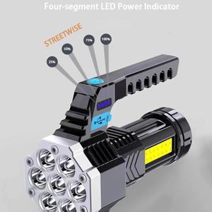 7LED 고출력 충전식 손전등 휴대용 USB 강력한 캠핑용