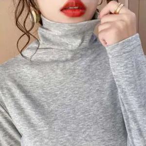 여자 스판 면 폴라 티셔츠 반목 하프 터틀넥 스판 여자 하프넥 기본 터틀넥목티코디 폴라 목티흰