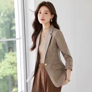 피로달 여성 정장 자켓 그레이 코트 봄가을 오피스룩 슬림핏 상의 HO3