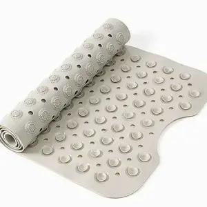 밀키베이지 욕실매트 타일흡착 40x100cm 욕실 고무 욕실 매트 고무 화장실 미끄럼방지 발판 바닥