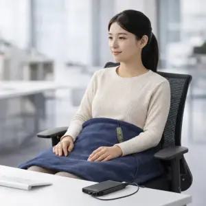 국산 오투쌕 USB 전기 온열 무릎담요 카본 발열체 타이머 온도조절 기능 사무실 캠핑 휴대용 / 선물패키지