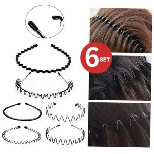 귀안아픈 고품질 스프링머리띠 남녀공용 경량 철사머리띠 6개SET