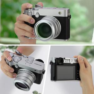 Haoge Fujifilm GFX100RF 카메라 용 금속 엄지 그립 디지털 액세서리 GFX 핫슈 지원 실버