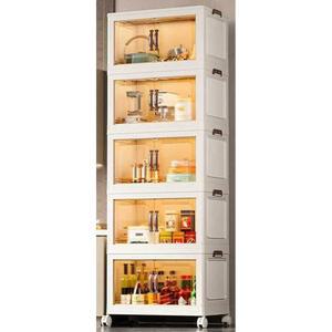 이동식 캐비닛 장식 수납장 투명 5단 바퀴 55X32 서랍장 조립식 5X152CM