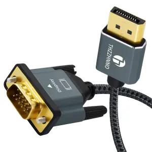 Tzhnno DisplayPort to VGA 케이블 6.6FT 컴퓨터용 DP 어댑터 코드 /노트북 모니터 PC TV 프로젝터