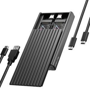 베이 to 20gbps 프리 c m2 nvme 인클로저, usb 듀얼 ssd ssd용 m 2230/2242/2260/2280 m.2 pcie 어댑터, icy 리더기 box 툴 알루미늄 key 설치