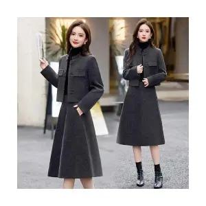 여자 정장세트 고급 모직 세트 스커트 가을 겨울 투피스 BE4