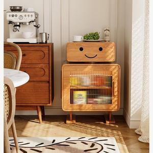 로봇 모양 수납장 정리함 다기능 캐비닛 테이블 침대 사이드 우드 44x35x69cm 거실 소파