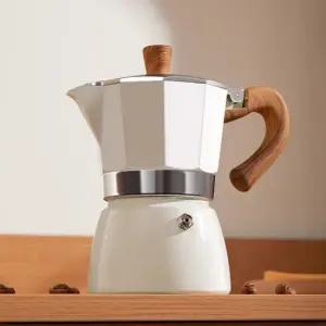 커피 모카포트 캠핑 모카익스프레스 150ml 300ml 우드손잡이 L023-O