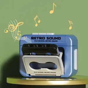 레트로 미니 카세트 클래식 테이프 미니 녹음기 음악 키홀더 블루 B931