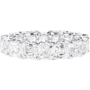 푸르비카 주얼스 4캐럿 어셔 컷 랩으로 다이아몬드 이터널 링, 14k 화이트 골드 마감, 웨딩 밴드 제작