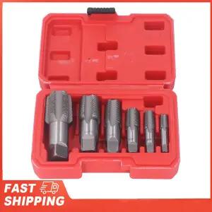 6PCS 파이프 탭 NPT 1인치 34인치 12인치 38인치 14인치 18인치 탄소강 나사 탭핑 도구 키트 PVC 파이프용