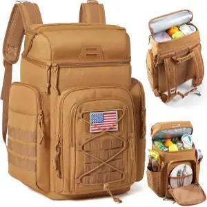 TOURIT 전술 백팩 쿨러 단열 누수 방지 42캔/30L 대형 방수 멀티 포켓 스박스 캠핑 해변 낚시 피크닉