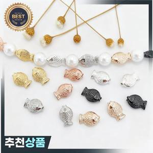3개  금도금 평평한 물고기 펜던트 비즈 스페이서 DIY 진주 팔찌 목걸이 보석 재료