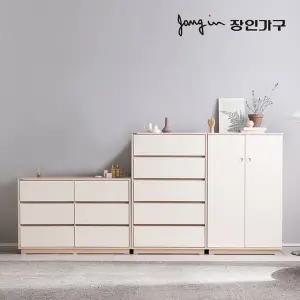 [장인가구]크라운 빅 서랍장 옷장 세트D (800서랍장+1200서랍장+낮은옷장)