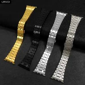 애플 워치 울트라 3 2 시리즈 11 10 9 8 7 SE3용 URVOI 밴드 316L AP 스테인리스 스틸 스트랩 아이워치 손