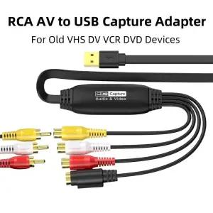 캡쳐보드 RCA AV-USB 20 비디오 캡처 카드 레트로 VHS TV DVD VCR을 디지털 파일 어댑터 노트북 데스크탑 P