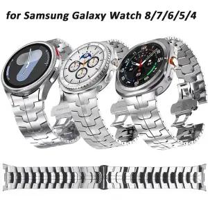 삼성 갤럭시 워치 8 7 6 5 4 44mm 40mm 8클래식 46mm용 스테인리스 스틸 밴드 갤럭시 울트라 2025 47mm용