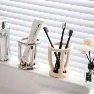 (색상 실버)치솔 치약 거치대 세라믹 홀더 치약꽃이 7105