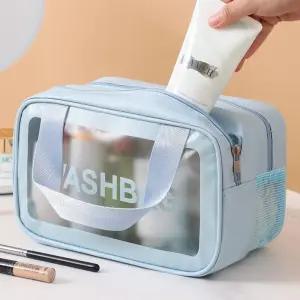 (무료배송) 메쉬 샤워 PVC 방수 파우치 방수백