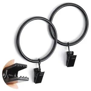 커튼고리 10P 커튼 집게링 블랙 45mm 50mm 커텐 링 핀 고리