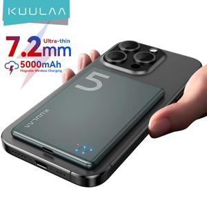 KUULAA 5000mAh MagSafe 보조배터리 20W PD 고속충전 아이폰16/15 프로 초슬림 기내반입 가능 휴대용 무선