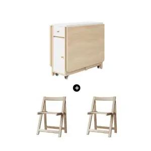 접이식 식탁세트 2 식탁 식탁의자 수납 바퀴 반원 소형 4인