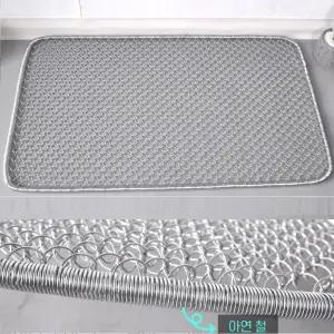 공사장 실외사무실 흙먼지 신발털이 대형 스프링 철매트 논슬립 발판매트