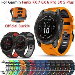 퀵핏 실리콘 스트랩, Garmin Fenix 6X 6 7 7X Pro 5X 5 Plus 3 HR 26mm 시계 밴드, Epix Gen 2 945 955 팔