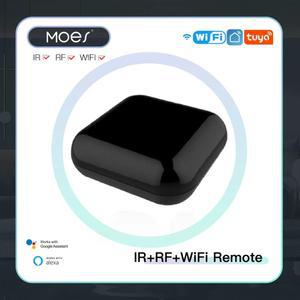 MOES Tuya WiFi IR RF 원격 에어컨 TV 범용 적외선 제어는 Alexa Google 홈과 함께 작동합니다.