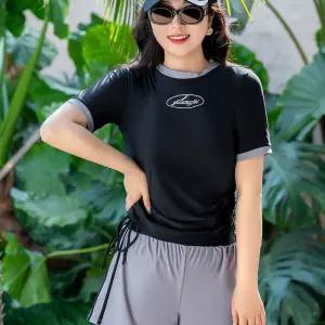 빅사이즈 어르신 수영복세트 여성 엄마 반팔 사각