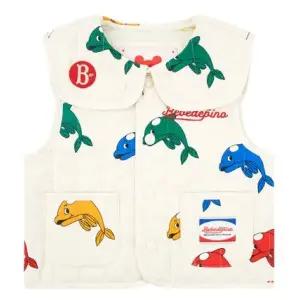 [롯데백화점]베베드피노 올 오버 돌핀 베이비 세일러 카라 퀼팅 베스트_BP41VT101-N1