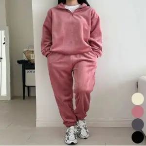 기모안감 세트 트레이닝복 겨울 반집업 조거팬츠 여성