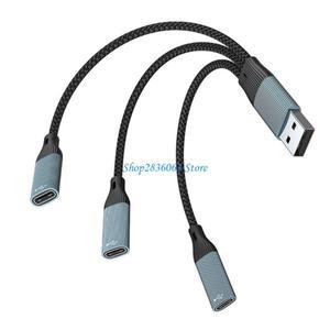 831D 2/3 in 1 USB Y 분배기 케이블 전원 남성 유형 C 여성 충전 데이터 전송