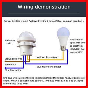 LED PIR 조정 불가능 지연 인체 감지 적외선 감지기 IR 적외선 모션 센서 조명 스위치 가정용 AC110-240V D