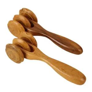 [하프클럽/]다리 허벅지 목 셀프 안마 우드 마사지 롤러 지압 바디 승모근