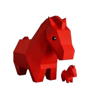 풍수 인테리어 복을 부르는 붉은 말 장식 인형 오브제 소품