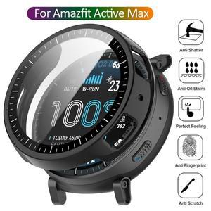 Amazfit Active Max용 강화 유리 + PC 케이스 전방위 보호 커버 쉘 범퍼 스크린 프로텍터