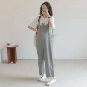 임산부 캐주얼 멜빵 바지 와이드 팬츠 편안한 임부복