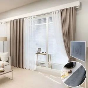 [지나송]순트 삼중직 암막커튼(340x230) 코디커튼(봉 설치부속)