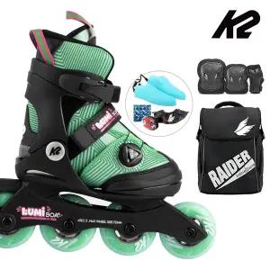 [케이투스케이트]K2 인라인 스케이트 루미 보아 민트+가방+보호대 아동 어린이 유아 인라인스케이트 신...