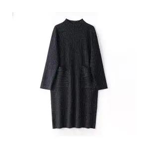 EAMT 여자 겨울 원피스 긴팔 추동 슬림핏 이너 니트 스커트 EUNG4