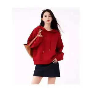 EAMT 여자 맨투맨 본명년 와인 스트링 후드 가을 겨울 캐주얼 상의 EUNG4