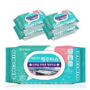 세균닦는 행주티슈 플러스케어 80매 × 5팩 / 청소 올인원