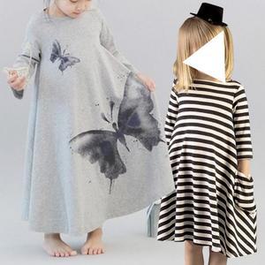 a라인나비ops 여아 캐주얼롱 여아 홈웨어 커플 유아 드레스 단가라 원피스 아동복 전문