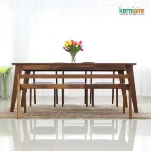 클로이드 호두나무원목 6인식탁SET(벤치형) KRS-601B