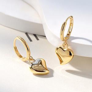 [골드팡]14k/18k 할로우 하트통통 귀걸이-드롭형