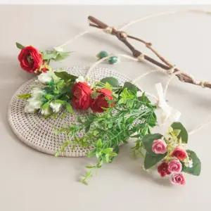 장미 조화 가랜드 와일드갈란드 45cm 인테리어 꽃 벽장식 벽걸이 현관 문 꾸미기 소품