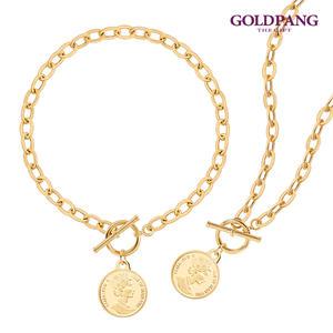 [골드팡] 14k 엘리자베스코인 토글체인 세트