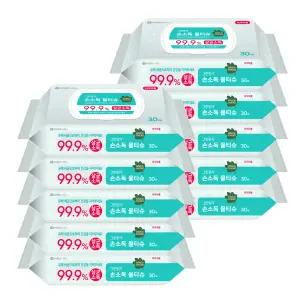 그린핑거 손소독 물티슈 캡30매 10팩